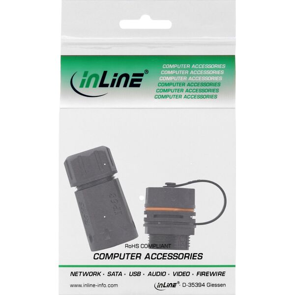 InLine InLine® Patch cable connector set Cat.6A, waterproof IP68, connector for industrial applications, with dust cap