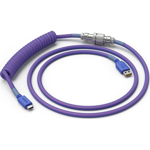 Kabel USB Glorious PC Gaming Race USB-A - USB-C 1.36 m Fioletowy (GLO-CBL-COIL-NEBULA)