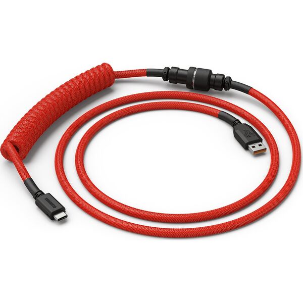 Kabel USB Glorious PC Gaming Race USB-A - USB-C 1.36 m Czerwony (GLO-CBL-COIL-RED)