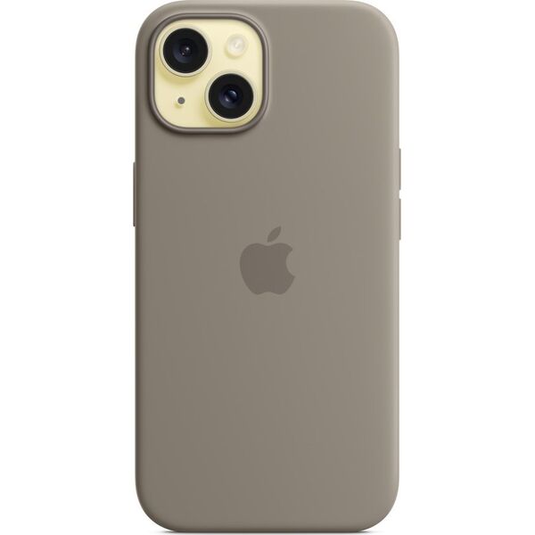 Apple Etui Apple silikonowe z MagSafe do iPhone 15 popielaty brąz