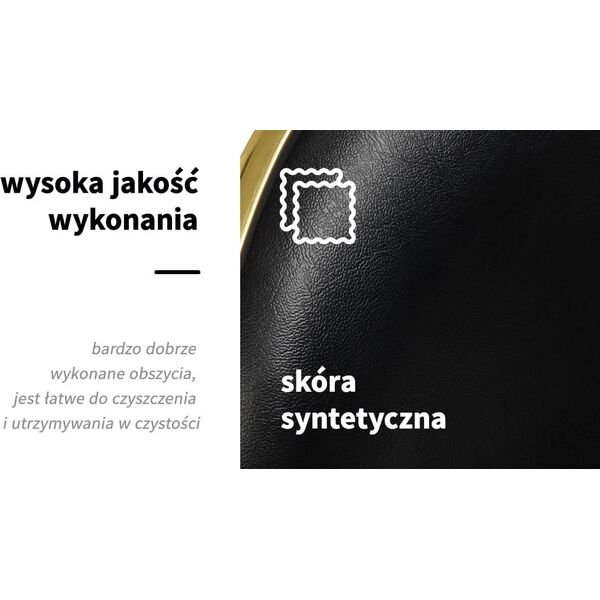 Gabbiano taboret kosmetyczny Q-4599G Złoto Czarny