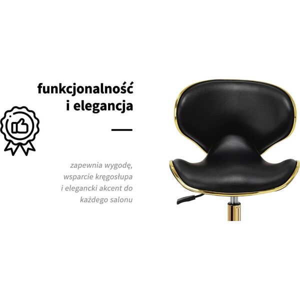 Gabbiano taboret kosmetyczny Q-4599G Złoto Czarny