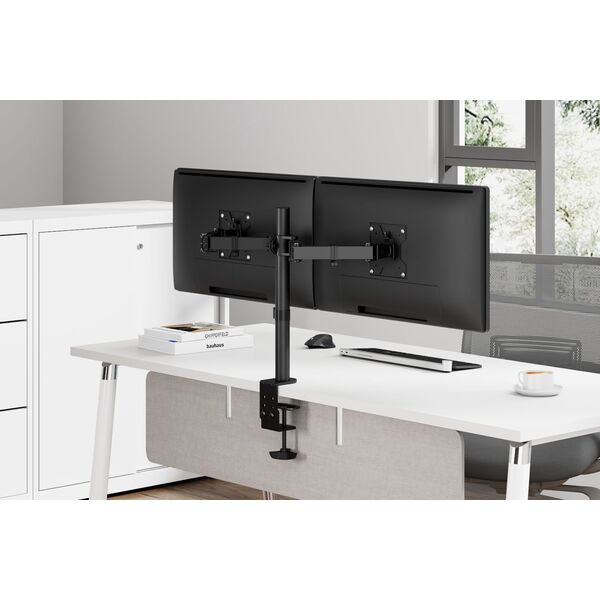 MOZOS MS03 podwójny uchwyt biurkowy do monitorów 17-32