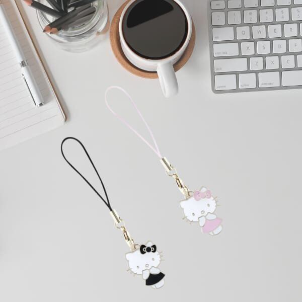 Hello Kitty zawieszka HKCPMKK Phone       Strap czarny/black Charm Kitty Cute