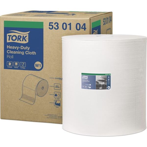 Tork Tork - Wielozadaniowe czyściwo włókninowe do trudnych zabrudzeń, 1-warstwowe, premium, W1 - białe