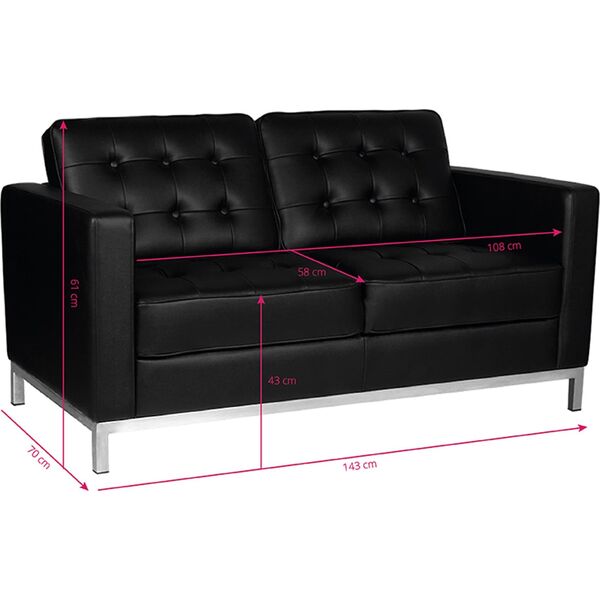 Activeshop Gabbiano sofa do poczekalni BM18019 czarna