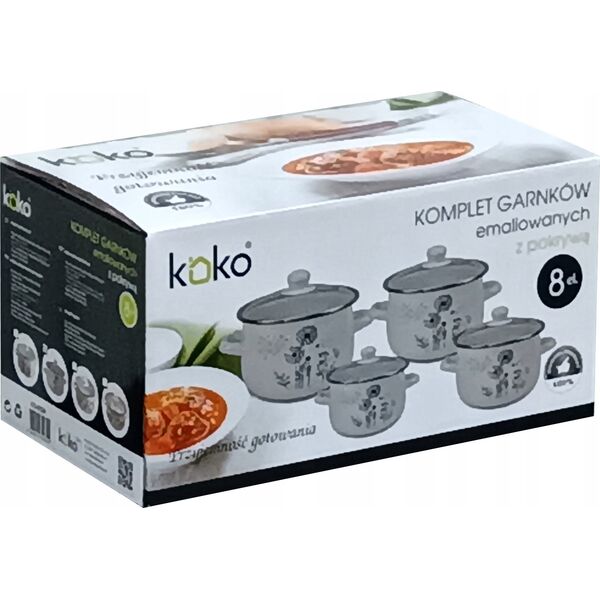 ZESTAW KOMPLET GARNKÓW EMALIOWANYCH 8CZ KO-0152