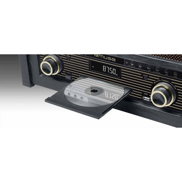 Radio Muse Muse Turntable micro system MT-115W USB port, Bluetooth, CD player, Wireless connection, AUX in, FM radio,