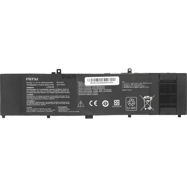 Bateria Mitsu Bateria B31N1535 do Asus Zenbook UX310UA UX410UA