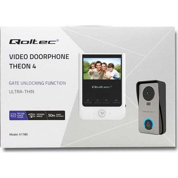Qoltec Wideodomofon Qoltec Theon 4 | TFT LCD 4,3" | biały