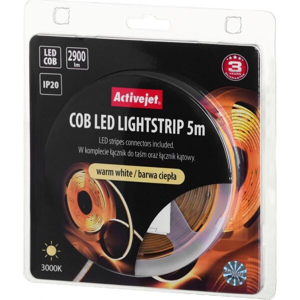 Taśma LED Activejet Taśma LED COB 5m barwa ciepła IP20