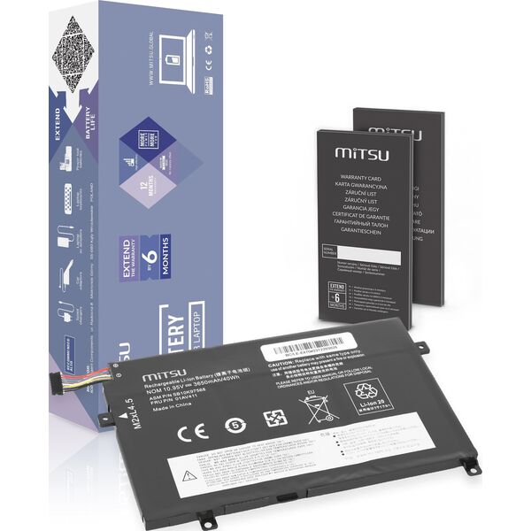 Bateria Mitsu Bateria 01AV411 do Lenovo ThinkPad E470 E475