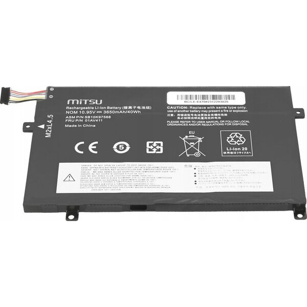 Bateria Mitsu Bateria 01AV411 do Lenovo ThinkPad E470 E475