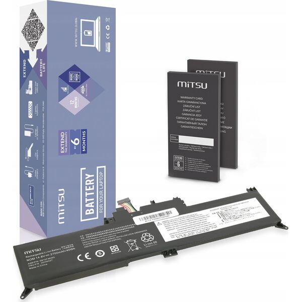 Bateria Mitsu Bateria 00HW027 01AV434 do Lenovo ThinkPad Yoga 260 370 X380
