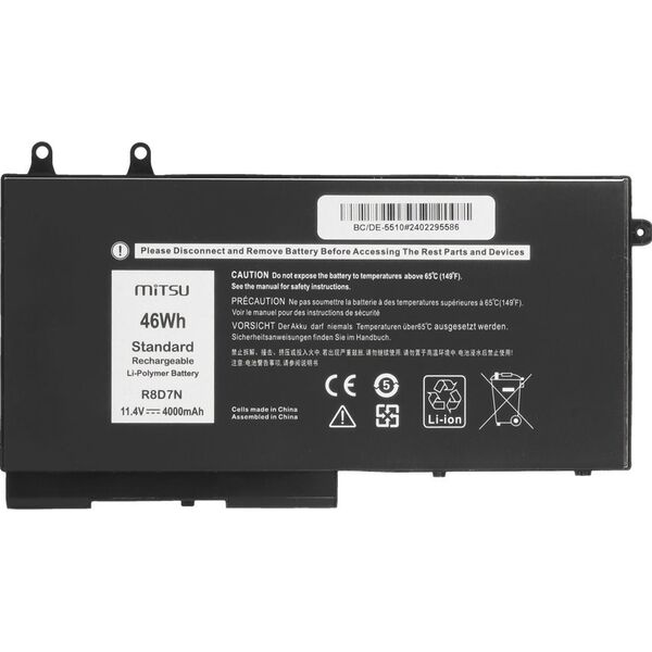 Bateria Mitsu Batereia R8D7N do Dell Latitude 5410 5411 5500 Precision 3541 3550 - 11.4V