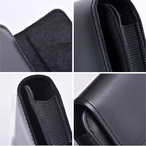 OEM Kabura uniwersalna do paska skórzana ROYAL pozioma rozmiar V do SAMSUNG FLIP 1 / 2 / 3 / 4 / HUAWEI P50 Pocket / MOTOROLA RAZR 5G czarna