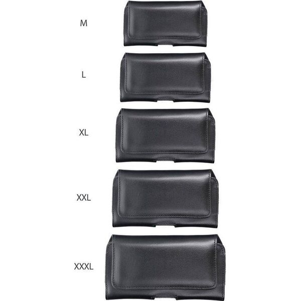 OEM Kabura uniwersalna do paska skórzana ROYAL pozioma rozmiar 3XL do Umidigi Bison 2 Pro / GT2 Pro 5G / X10 Pro / 202 DOOGEE S98 / S96 Pro / S88 Pro / S58 Pro 6 / S40 Pro HAMMER Blade 5G / Iron 3 / Blade 3 CAT S53 czarna