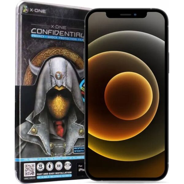 X-One Szkło hartowane X-ONE Full Cover Extra Strong Privacy - do iPhone 15/16 (full glue) czarny