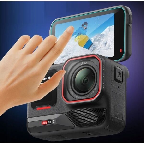 Zestaw Osłona Szkło Hartowane na Obiektyw 2x Ekran LCD - Insta360 ACE PRO 2 / PU711T