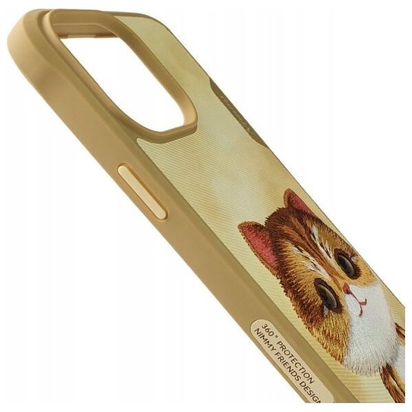 Nimmy iPhone 15 Pro 6.1" case khaki Big Eyed Pet 2.0 Cat