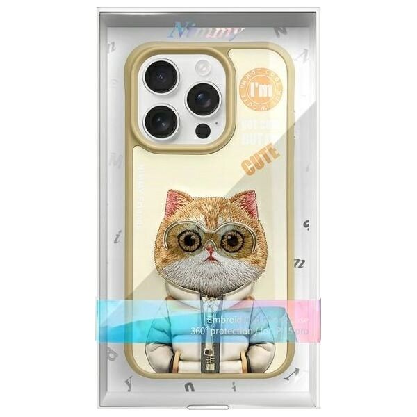 Nimmy iPhone 15 Pro 6.1" case khaki Cool&Cute 2.0 Cat