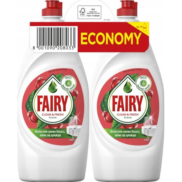 FAIRY PŁYN LEMON 2X900ML