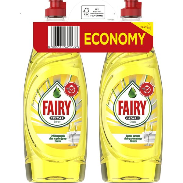 FAIRY PŁYN EXTRA PLUS CYTRYNA 2X650ML