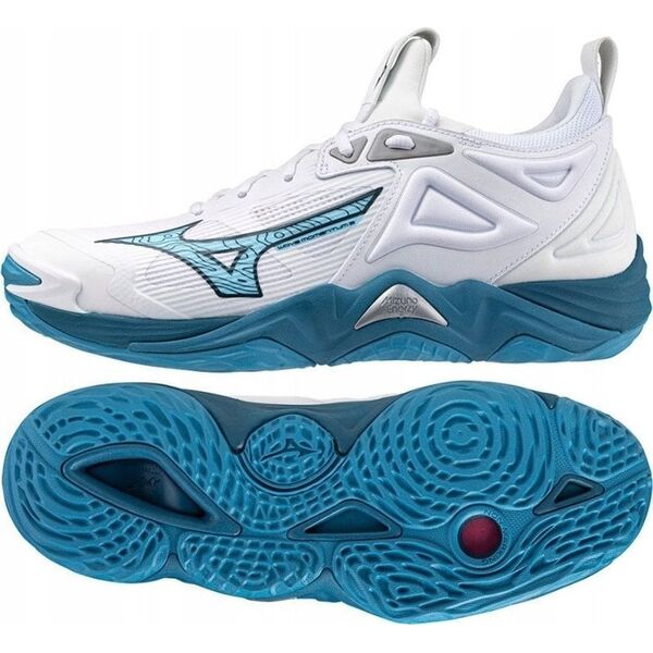 Buty siatkarskie Mizuno WAVE MOMENTUM 3 46 biało niebieskie