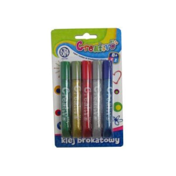 Astra Klej brokatowy w tubce 5 kolorĂłw