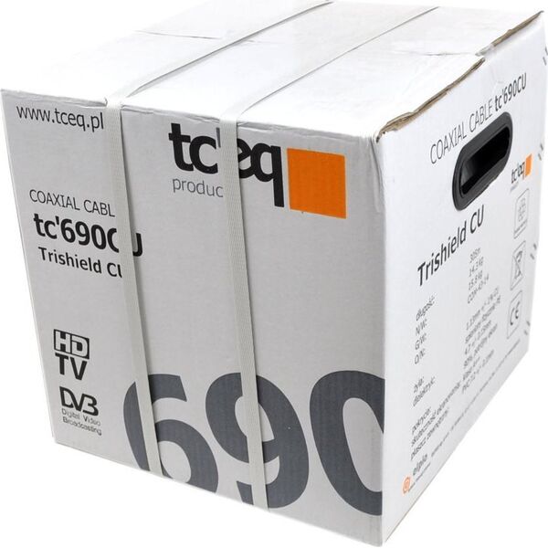 Elpio Kabel koncentryczny tc 690CU-113-PE-FL(RG-6Cu TRISHIELD) zewnętrzny, żelowany Krążek 305m