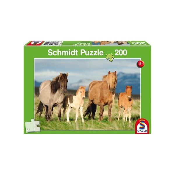 Schmidt Spiele Puzzle 200 Konie - rodzinne zdjęcie G3