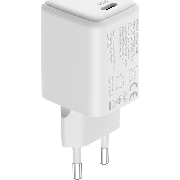 Ładowarka Yenkee Ładowarka sieciowa USB C 45W 3A Power delivery 3.0 QC3.0 Biała