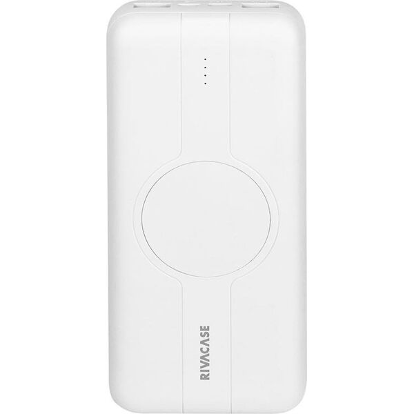 RivaCase POWERBANK 20.000 MAH USB-C 20W + QI 10W, 1X WE/WY USB-C 20W, 2X USB-A QC18W, WEJŚCIE MICRO-USB,INDUKCJA QI 10W,BIAŁY