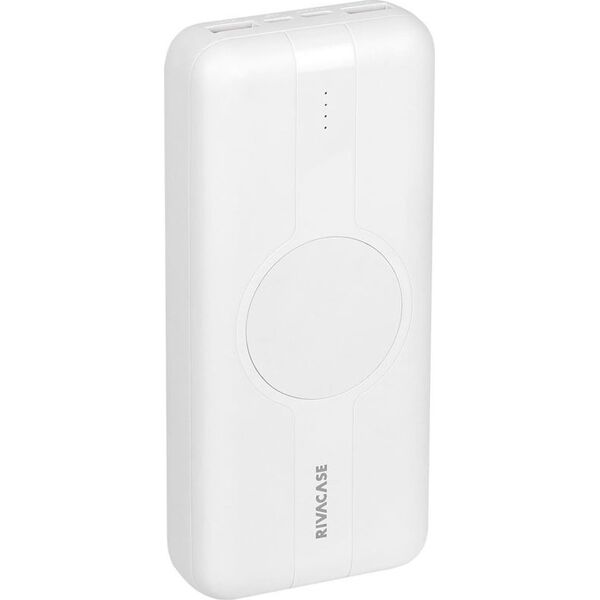 RivaCase POWERBANK 20.000 MAH USB-C 20W + QI 10W, 1X WE/WY USB-C 20W, 2X USB-A QC18W, WEJŚCIE MICRO-USB,INDUKCJA QI 10W,BIAŁY