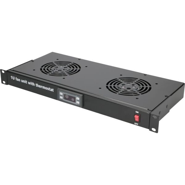 ExtraLink EXTRALINK 19" RACK MOUNT FAN PANEL (2 FANS) WITH THERMOSTAT