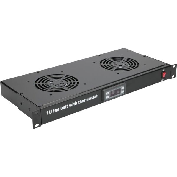 ExtraLink EXTRALINK 19" RACK MOUNT FAN PANEL (2 FANS) WITH THERMOSTAT