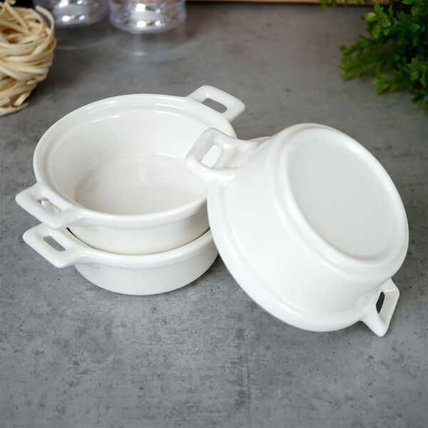 Excellent Houseware Kokilki Miseczki Porcelanowe Do Zapiekania 3 Szt. Okrągłe Lumarko!