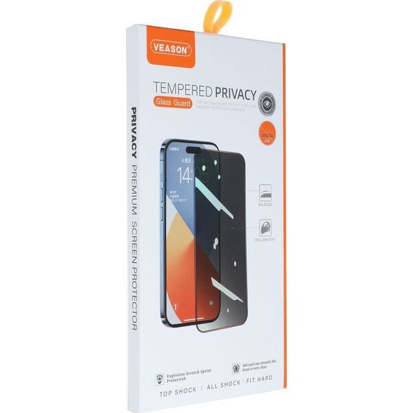 VMAX Szkło Hartowane 6D Pro Veason Privacy Glass - do Iphone 15 Pro Max czarny