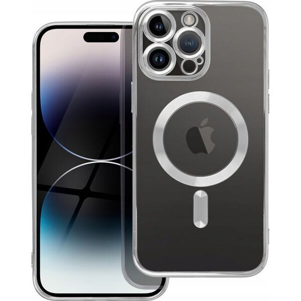 OEM Futerał ELECTRO MAG COVER kompatybilny z MagSafe do IPHONE 15 Pro Max srebrny