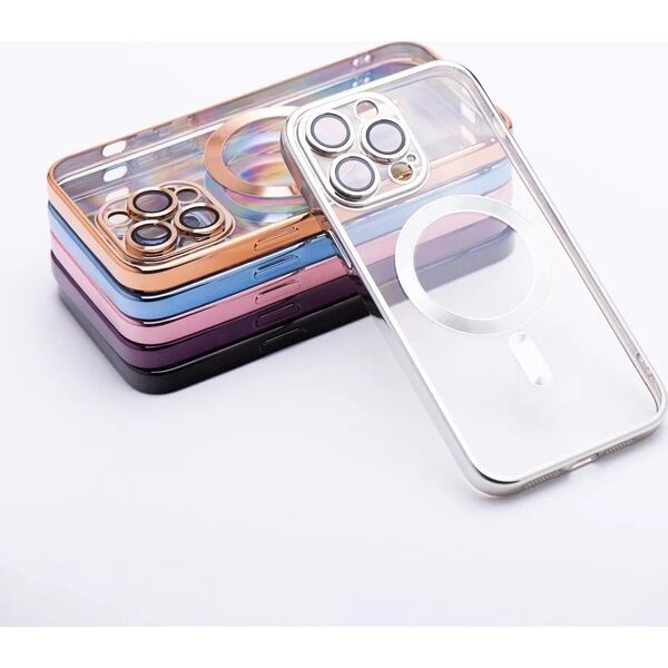 OEM Futerał ELECTRO MAG COVER kompatybilny z MagSafe do IPHONE 15 Pro Max srebrny
