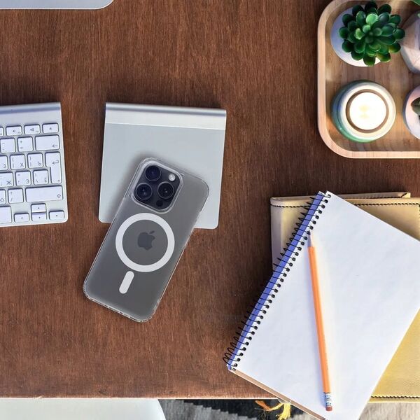 OEM Futerał FROST MAG COVER kompatybilny z MagSafe do IPHONE 15 transparentny