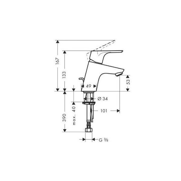 Bateria umywalkowa Hansgrohe Focus stojąca chrom (31730000)
