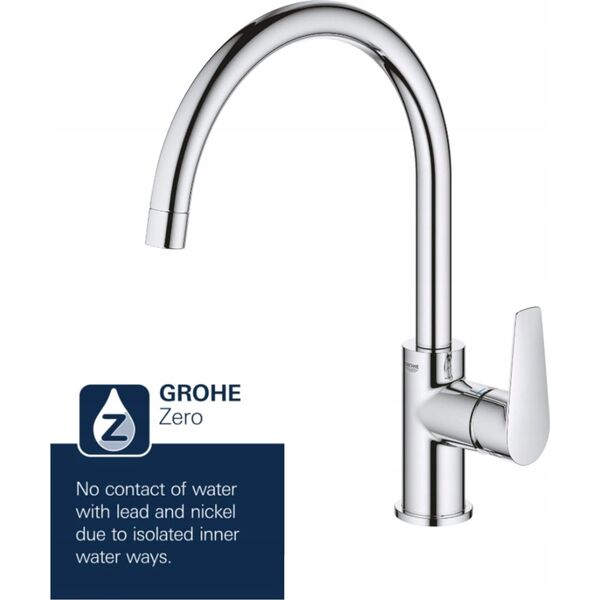 Bateria kuchenna Grohe Sink faucet GROHE QUICKFIX START LOOP, C-shaped spout, chrome, 31374001