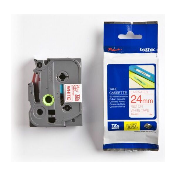 Brother Tapes TZe252 24mm white/red (TZE252)