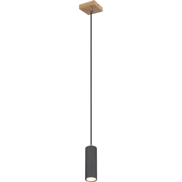 Lampa wisząca Globo Lampa wisząca Robby 57911HG do sypialni drewno grafitowa