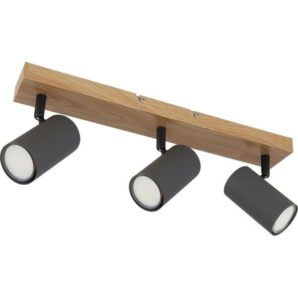 Lampa sufitowa Globo Lampa sufitowa Robby 57911-3G reflektorki grafitowe drewno