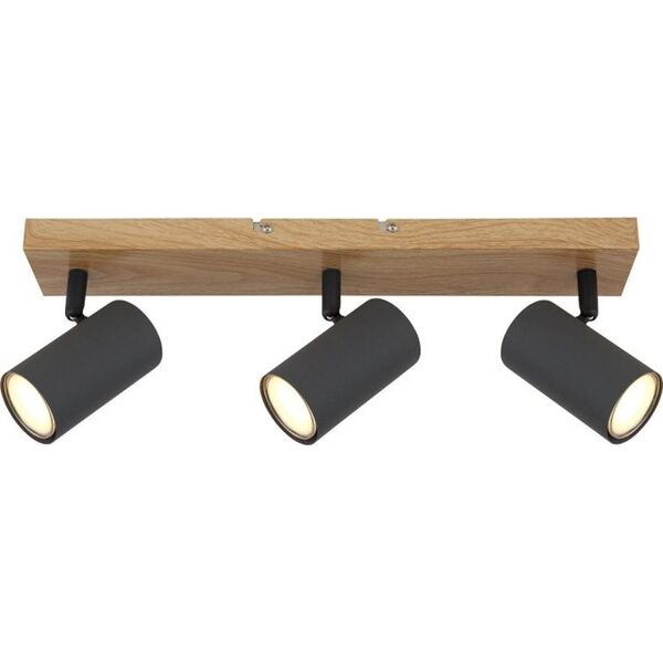 Lampa sufitowa Globo Lampa sufitowa Robby 57911-3G reflektorki grafitowe drewno