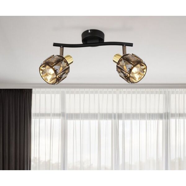 Lampa sufitowa Globo Lampa sufitowa Indiana 54357-2B z regulacją czarna przydymiona