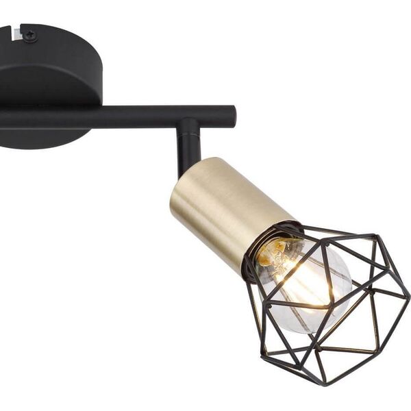 Lampa sufitowa Globo Sufitowa lampa Xara 54802S-2AB z regulacją czarna mosiądz