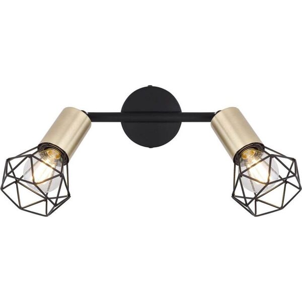 Lampa sufitowa Globo Sufitowa lampa Xara 54802S-2AB z regulacją czarna mosiądz